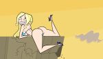  ass bikini blonde_hair breasts cartoon_network dawn_(tdi) grimphantom grimphantom_(artist) high_heel long_hair smile solo total_drama_island 