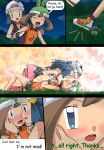 2girls art bandanna bike_shorts blue_eyes blue_hair blush brown_hair comic creatures_(company) dawn_(pokemon) english game_freak hair haruka_(pokemon) haruka_(pokemon_emerald) hat hikari_(pokemon) hikariangelove hikariangelove_(artist) humans_of_pokemon incipient_kiss love may_(pokemon) multiple_girls mutual_yuri nintendo pokemon pokemon_(anime) pokemon_(game) pokemon_black_and_white pokemon_bw pokemon_diamond_pearl_&_platinum pokemon_dppt sad short_hair speech_bubble talking yuri