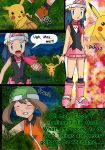  2_girls art bandanna blue_eyes blue_hair blush brown_hair comic creatures_(company) crying dawn_(pokemon) english game_freak haruka_(pokemon) haruka_(pokemon_emerald) hat hikari_(pokemon) hikariangelove hikariangelove_(artist) humans_of_pokemon may_(pokemon) multiple_girls nintendo pikachu pokemon pokemon_(anime) pokemon_(game) pokemon_black_and_white pokemon_bw pokemon_diamond_pearl_&amp;_platinum pokemon_dppt sad search_and_rescue_(doujin) short_hair speech_bubble talking tears 