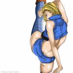 android_18 blonde dragon_ball dragon_ball_z el_shaka kicking