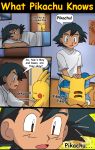 1boy art ash_ketchum comic english hikariangelove hikariangelove_(artist) nintendo pikachu pokemon pokemon_(anime) satoshi_(pokemon) speech_bubble tagme talking