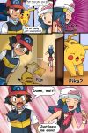  1boy 1girl art ash_ketchum blue_eyes blue_hair blush comic creatures_(company) crying dawn_(pokemon) english game_freak hat hikari_(pokemon) hikariangelove hikariangelove_(artist) humans_of_pokemon nintendo pikachu pokemon pokemon_(anime) pokemon_(game) pokemon_black_and_white pokemon_bw pokemon_dppt sad satoshi_(pokemon) speech_bubble talking tears 