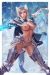 1girl armor artist_name big_breasts bikini_armor blonde_hair breasts clothing disney elsa_(frozen) extremely_large_filesize female_only frozen_(movie) high_resolution ice large_filesize nipples prywinko the_cold_never_bothered_me_anyway underwear very_high_resolution watermark