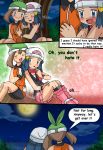  2girls art blush comic dawn english hair haruka_(pokemon) haruka_(pokemon_emerald) hikari_(pokemon) hikariangelove hikariangelove_(artist) hugging may multiple_girls nintendo pokemon pokemon_(anime) sad smile speech_bubble talking yuri 