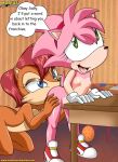 2girls amy_rose anal anilingus archie_comics ass bbmbbf bending bent_over classic_amy_rose mobian mobius_unleashed nipples nude oral palcomix rimjob rimming rosy_the_rascal sally_acorn sega sex sonic_the_hedgehog_(series) table yuri