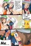  2girls art blush comic dawn english hair haruka_(pokemon) haruka_(pokemon_emerald) hikari_(pokemon) hikariangelove hikariangelove_(artist) kissing love may multiple_girls nintendo pokemon pokemon_(anime) speech_bubble talking yuri 