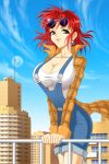 1girl akiranime akiranime_(artist) brown_eyes cleavage non_nude red_hair sunglasses tagme