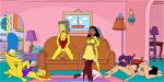 69 amy_wong breasts crossover edna_krabappel erect_nipples futurama marge_simpson masturbation pussy_juice scissoring the_simpsons turanga_leela yuri