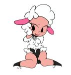  1girl anthro cartoon cute droopy furry leggy_lamb mammal sheep sheep_wrecked simple_background transparent_background 