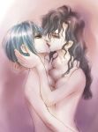  2girls art artist_request black_hair blue_hair breasts fire_emblem fire_emblem:_rekka_no_ken fire_emblem_7 fire_emblem_blazing_sword hair hugging kissing long_hair looking_at_another love multiple_girls mutual_yuri nintendo nude short_hair sonia_(fire_emblem) ursula_(fire_emblem) yuri 