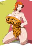  ben_10 big_breasts breasts cave_girl cavegirl cleavage female gwen_tennyson huge_breasts leopard_skin solo zafirydraw zafirydraw_(artist) 