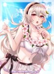  1girl alluring alternate_breast_size alternate_costume big_breasts bikini_skirt breasts cleavage corrin_(fire_emblem) corrin_(fire_emblem)_(female) fire_emblem fire_emblem_fates fire_emblem_heroes looking_at_viewer low_(artist) nintendo official_alternate_costume swimsuit voluptuous white_bikini white_swimsuit 