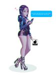 big_breasts buttplug dc_comics dc_comics earrings grey_skin high_heels holding_object linkartoon_(artist) raven_(dc) tagme teen_titans texting tight_clothing