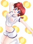 blue_eyes blush braid breasts cum erect_nipples facial genderswap jumping large_breasts midriff minazuki_(jo) ranko ranma-chan ranma_1/2 ranma_saotome red_hair saotome_ranma see-through shorts single_braid socks wet wet_clothes