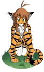  anthro flora_(twokinds) furry grass tiger tiger_girl tom_fischbach twokinds webcomic webcomic_character white_background 