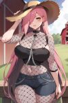  ai_generated bunny_ears_headband bunny_outfit fishnets long_hair nenefthivt pink_hair playboy_bunny playboy_bunny_leotard solo tagme vtuber 