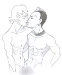  cartoon_network duncan_(tdi) kissing monochrome muscular muscular_male total_drama_island trent_(tdi) yaoi 