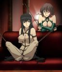  2girls artist_request ass bdsm black_hair blue_eyes blush bondage bound breasts brown_hair crotch_rope dominatrix elbow_gloves feet female femdom glasses gloves gundam gundam_00 jpeg_artifacts large_breasts lick long_hair marina_ismail multiple_girls nipples nude riding_crop rope shibari shirin_bakhtiar short_hair sitting tongue underbutt very_long_hair whip you_gonna_get_raped yuri 