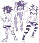  ass breasts cyborg_noodle dress gorillaz hips noodle_(gorillaz) nude purple_hair pussy revealing short_shorts stockings toes underboob upskirt wires wispowillo 