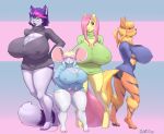 1girl 2015 anthro arcanine ass bottomless breasts canine cleavage clothed clothing dog equine erect_nipples fluttershy_(mlp) friendship_is_magic furry hair hair_over_eye half-dressed horse huge_breasts large_breasts long_hair mammal mouse my_little_pony naomi nintendo nipple_bulge nipples patricia pink_hair plankboy pokemon pony pussy rodent short_hair sweater video_games