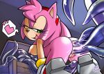 aku_tojyo amy_rose anal anthro anus ass ass_juice blush breasts chaos_zero cheating clitoris consensual_tentacle_sex double_penetration erect_nipples from_behind furry green_eyes happy_sex heart looking_back nipples open_mouth pink_hair pussy pussy_juice sex short_hair smile sonic_the_hedgehog tail tentacle vaginal wince wink