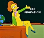 breasts edna_krabappel erect_nipples panties_down the_simpsons thighs