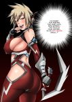 1girl alternate_costume ass big_ass big_breasts blonde_hair boku_no_hero_academia breasts cosplay igawa_sakura impossible_clothes milf mitsuki_bakugo revealing_clothes short_hair taimanin_asagi