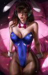 alluring bunny_outfit bunnysuit d.va d.va_(overwatch) hot logan_cure on_bed overwatch sexy voluptuous