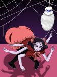  1_girl 1boy 1girl 5_eyes 6_arms animated_skeleton anthro anthro_focus arachnid arthropod ass big_ass breasts cocooned donut duo female_focus food grabbing_ass grabbing_own_ass huge_ass humanoid looking_at_ass monster monster_girl muffet multiple_arms multiple_eyes neikou sans sans_(undertale) skeleton spider_girl sweat sweating undead undertale undertale_(series) v v_sign 