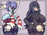  1girl ass ass_grab booty fujiweeb hex_maniac hex_maniac_(pokemon) huge_breasts lab_zero_games large_breasts leviathan_(skullgirls) pokemon round_ass sexually_suggestive sienna_contiello skullgirls squigly_(skullgirls) stitched_mouth suggestive thick_thighs zombie_girl 