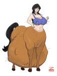 belly_bulge belly_expansion black_hair blue_eyes centaur gigantic_ass gigantic_breasts glasses lactation milf monster_girl pregnant pregnant_belly pregnant_female zeruxu