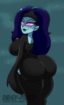 1girl ass black_puddle_queen blue_hair blue_skin cartoon_network courage_the_cowardly_dog creepy daisy-pink71 dat_ass fanart female flirting flirting_with_viewer hands_on_ass large_hair lipstick looking_back pink_eyes solo teasing tight_clothing