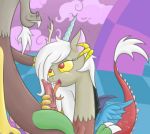 discord_(mlp) draconequus fellatio friendship_is_magic gender_bender kneel licking my_little_pony selfcest sucking w300_(artist)