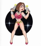 breasts family_guy guns high_heels kiff57krocker_(artist) long_legs meg_griffin nipples see-through_top