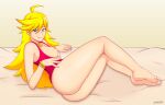 1girl areola ass barefoot blonde_hair breasts clothing exposed_breasts feet female_only full_body hair high_resolution lackatask large_ass long_hair nipples panty_&_stocking_with_garterbelt panty_(psg) panty_anarchy shirt soles thighs toes