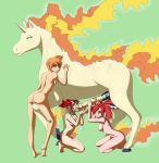 3girls ass asuna_(pokemon) beastiality breasts brown_hair cum flannery hair horse kasumi_(pokemon) large_penis may multiple_girls nipples nude orange_hair penis pokemon pussy rapidash red_hair smile