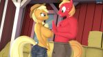 anthro applejack_(mlp) big_breasts big_macintosh_(mlp) breasts brother_and_sister daveman1000 different_angle friendship_is_magic imminent_sex incest my_little_pony topless_female topless_male