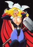 barry_blair blonde_hair breasts genderswap hammer marvel nipples thor weapon