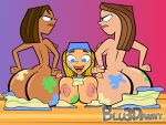 3girls angry areolae ass bandanna big_ass black_eyes blonde_hair blu3danny blue_eyes breasts brown_hair bubble_butt cake cartoon_network courtney_(tdi) cowboy_boots food freckles hair hourglass_figure huge_breasts kerchief lindsay_(tdi) long_blonde_hair long_hair multiple_girls nipples nude shiny shiny_skin striped_hair taylor_(the_ridonculous_race) the_ridonculous_race thick_ass thick_legs thick_thighs total_drama_island two_tone_hair wasp_waist wide_hips