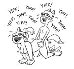  beth_(tdi) breasts cartoon_network cody_(tdi) eyebrows furry monochrome open_mouth thick_ass thick_thighs total_drama_island yiff 