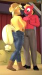 anthro applejack_(mlp) big_breasts big_macintosh_(mlp) breasts brother_and_sister daveman1000 different_angle friendship_is_magic imminent_sex incest my_little_pony topless_female topless_male