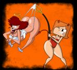 angel ass big_ass breasts cleavage crossover debbie_turnbull devil goof_troop grimphantom grimphantom_(artist) heels peg_pete robotboy scream sweat wedgie wide_hips