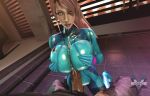 3d big_breasts breasts cosplay metroid nintendo paizuri samus_aran sarah_bryant vaako virtua_fighter