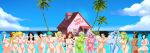 1girl big_ass big_breasts edit everyone female_only girls group hand_on_ass hand_on_hip happy hot huge_ass kame_house lineup looking_at_viewer multiple_girls musty nude odor outside palm_tree pawg sano-br sexy stink sweat thick_thighs wide_image