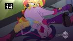 breasts crying equestria_girls friendship_is_magic green_eyes lick licking licking_pussy mikesouthmoor my_little_pony open_mouth purple_hair purple_skin school screaming sunset_shimmer twilight_sparkle_(mlp) yellow_skin