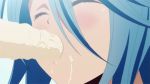 1girl blue_hair bukkake cum fellatio gif hair ice_cream monster_musume oral papi_(monster_musume) short_hair yellow_eyes