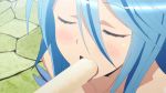 1girl blue_hair fellatio gif hair ice_cream monster_musume oral papi_(monster_musume) short_hair