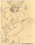 2004 breasts invisible_man julius_zimmerman_(artist) monochrome nipples scooby-doo velma_dinkley