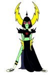 1girl cartoon cute disney dress freckles gloves green_skin helmet horns leg lord_dominator shoes simple_background smile transparent_background wander_over_yonder white_hair