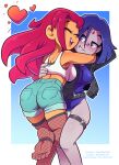  2_girls 2girls blush dc_comics female female/female female_only hugging implied_yuri koriand&#039;r older older_female rachel_roth raven_(dc) starfire teen_titans the_other_half wholesome young_adult young_adult_female young_adult_woman 